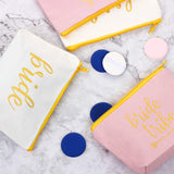 8 pieces Bridal Shower Makeup Bag Bride Tribe Canvas Cosmetic Makeup Bag Toiletry Pouch Gifts Bag for Bridesmaid Proposal Box Bachelorette Parties, Weddings and Bridal Showers (Color Set 1)