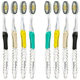Solodent Toothbrush Soft, Silver, Charcoal & Gold Flossing Bristles (Pack of 8) Colors may vary