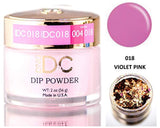 DND DC Pinks DIP POWDER for Nails 1.6oz, 45g, Daisy Dipping (with Glitter) Made in USA (Violet Pink (018))