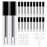 20Pcs 5ml Lip Gloss Tubes with Wand Empty,ULG Non-leaking Lip Gloss Containers with Funnel Spack,Lipgloss Starter Kit for DIY Makeup and Homemade,Black