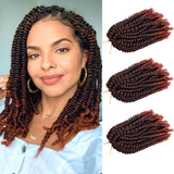 3 Pack Spring Twist Crochet Braids Bomb Twist Crochet Braiding Hair Dorsanee Spring Twist Hair Kinky Curly Crochet Hair Extensions for Black Women (8inch,T350#)