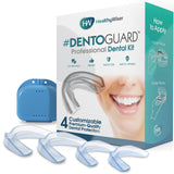 Mouth Guard - Teeth Grinding, Dentist-Approved Teeth Protectors, Offers Relief From Bruxism, TMJ & Teeth Clenching. Promotes Jaw Joint Relaxation, Custom Fit BPA-Free – 4 Pack