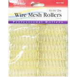 Annie Wire Mesh Rollers #1022, 12 Count Yellow Small 11/16 Inch (4 Pack)