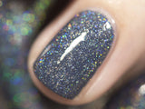 ILNP Industrial Park - Neutral Denim Blue Holographic Sheer Jelly Nail Polish