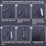 Matte Black Straight Edge Razor | Razor for Men | Eyebrow Razor | Essential for barber kit | Barber Razor | Barber Supplies Straight Razor with 10 blades by “MEISTER”