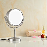 GURUN 9-Inch Tabletop Double-Sided LED Lighted Makeup Mirror with 10x Magnification, Vanity Mirror Nickel Brushed Finish M2208DN(8.5in,10x) Powered by US Plug