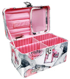 Vaultz Locking Train Case for Cosmetics Storage, Cosmetic Roses (VZ03809)