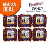 FreeTress Synthetic Hair Crochet Braids 2X Ringlet Wand Curl (6-PACK, OT30)