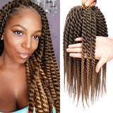 6Packs 12inch Havana Twist Crochet Hair Mambo Twist Braids Hair Senegalese Twists Hair Low Temperature Braiding Hair 12Strands/Pack(12inch/6packs, 1B-27)