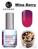 LeChat Perfect Match Mood Color Changing Gel Polish (with Nail Glitter Kit) LED & UV Cured Soak Off Nail Formula 0.5 oz (Wine Berry)