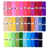 32 Yards Ribbon Elastic Foldover Elastics Stretch Hair Ties Headbands for Baby Girls Hair Bow (32 Color Set 1)