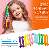36 Pieces Hair Curlers Spiral Curl Styling Kit Spiral Curlers Hair Roller No Heat Hair Curler for Extra Long Hair Most Kinds of Hairstyle (30 cm/ 12 Inch, Pink, Blue, Yellow, Green, Orange, Purple)