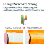 King Head Deep Clean Toothbrush 4 Pack with Mugwort Infused Medium Bristles for Cleaner, Whiter Teeth and Fresher Breath, Large Ergonomic Head for Proper Dental Care