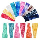 16 Pieces Tie Dye Headbands Colorful Cotton Stretchable Head Wraps Turban Headband Elastic Yoga Sports Hairbands with 2 Styles for Women Girls
