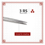 One Tattoo World 3 Round Shader Individually Packed and Sterilized Tattoo Needles (50 Pack) OTW-3RS