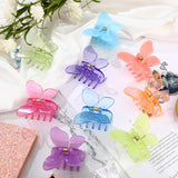 24 Pieces Mini Butterfly Hair Clips Butterfly Hair Claw Clips Colorful No-slip Claw Jaw Hair Clip Clamp for Girls Ladies Women Hair Accessories (Transparent Pattern)