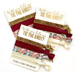 Bridesmaid Proposal Set | Will you help me Tie the Knot?| Hair Tie Favors | To have & to hold your hair back (6, WCGardenFloral)
