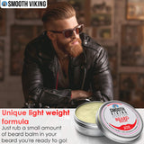 Smooth Viking Beard Balm For Men - Natural Leave-In Beard Softener Conditioner With Essential Oil & Bees Wax - Strong Hold Styling Care Beard Balm To Boost Healthy Beard And Mustache Growth - 2 Oz