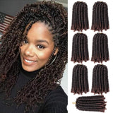 7 Packs Spring Twist Hair Braiding Short Bomb Twist Crochet Braids 15strands/pack Two-Tone Colors Fluffy Synthetic Hair Extensions Low Temperature Fiber(8