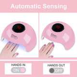 UV LED Nail Lamp, 24W Gel UV LED Nail Dryer Light with 3 Timers, Professional Nail Art Tools with Automatic Sensor, LCD Display, Portable Curing Lamp for Home and Salon