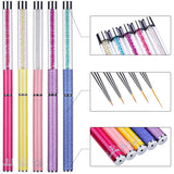 Bememo 5 Pieces Nail Brushes for Nail Art, UV Gel Painting Nail Design Brush Nail Art Pens, Nail Art Liner Brushes Nail Dotting Painting Drawing Pen Set 5/7/9/11/20 mm