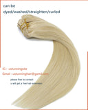 15In Clip in Hair Extensions Natural Human Hair Platinum Blonde Soft Silky Straight Hair Thickened 100% Remy Brazilian 8A Grade Human Hair Extensions 70g7pcs(15In#60)