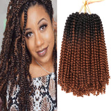 4 Packs 12 Inch Spring Twist Crochet Hair Synthetic Bomb Twist Crochet Braids Fluffy Braiding Hair Extensions (1B/30#)