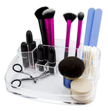 ARTISTIC HOME Makeup Organizer Tray, Holder For Skin Care, Brushes, Lotion, Nail & Cosmetic Products Great For Desk, Countertop, Vanity, Bathroom & Dressers Clear Acrylic Storage Caddy