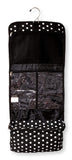 Hanging Toiletry Cosmetic Organizer Bag Roll up for Storage Travel Custom Embroidery Available (Black White Dots)