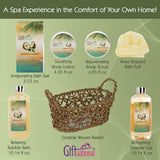 Spa Gift Basket with Rejuvenating Tropical Coconut Fragrance in Cute Woven Basket, Includes Shower Gel, Bubble Bath and More! Perfect Anniversary, Wedding, Birthday Or Mother's Day Gift Set for Women