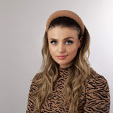 SOMEWHERE HAUTE Ladies Classy Elegant Padded Headband Hair Accessory (Tan Sherpa)