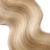100% Real Tape in Extensions Human Hair 18 Inch Balayage #12 Blonde Highlight with 613 Blonde Skin Weft Hair Extensions Tape in Human Hair 20pcs 40g/pack
