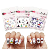 NAILDROBE 3 Pack New Year's 2021 Water Slide Nail Art Decal Set