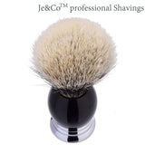 Je&Co 100% Fine Silvertip Badger Bristle Shaving Brush, With Heavy Weight Resin Base (Curved Top)