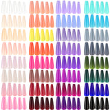 1280 Pieces Extra Long Press on Nails Ballerina Coffin False Nails Solid Color Full Cover Fake Nails Artificial Acrylic Nails for DIY Nail Art Decoration Salon Women Girls