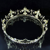 TEENS BOYS METAL KING CROWN AUSTRIAN RHINESTONE CRYSTAL THEATER PROM PARTY H910 GOLD