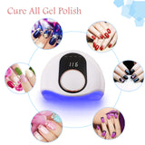 Charites 168W UV LED Nail Lamp Large Space for Two Hands Nail Dryers Nail Polish Curing Lamps for Gel Polish Professional Nail Light with Infrared Sensor 4 Timer Settings (White)