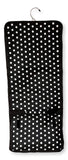 Hanging Toiletry Cosmetic Organizer Bag Roll up for Storage Travel Custom Embroidery Available (Black White Dots)