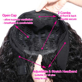 Brazilian virgin hair Headband Wig For Women Machine Made Wigs Brazilian Headband Human Hair Wigs virgin Hair (14 Inch, Headband Wig)