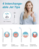 Water Flosser, Professional Water Flosser Teeth Cleaner, Cordless Portable and USB Rechargeable IPX7 Waterproof 3 Modes Oral Irrigator, Ideal for Home and Traveling-White