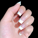 Clear Acrylic Nail Tips - French Nail Tip FINGERQUEEN 100pcs with Box Short Fake Nails Half Cover False Nail with Case for Nail Salons and DIY Nail Art, 10 Sizes(Clear)