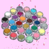 Anladia 30 Colors Eyeshadow Makeup Nail Art Pigment Glitter Dust Powder Set