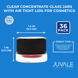 Clear Concentrate Glass Jars with Air Tight Lids for Cosmetics (36 Pack)