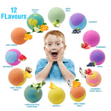 Kids Bath Bombs With Toys Inside, Cosmetic skin safe colorants ingredients Bubbles Bath Rich in Cocoa and Shea butter, Gentle and Kids Safe Spa Bath Fizz Balls Kit