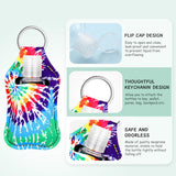 18 Sets Empty Travel Bottle Keychain Holder Set Leak-proof Refillable 30 ml/ 1 oz Empty Bottle Portable Travel Bottle Container with Flip Cap and 2 Silicone Funnel for Travel (Stylish Pattern)