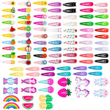 Deoot 100 PCS Girls Hair Clips Cute Cartoon Animal Fruit Unique Unicorn Cat flowers Little Girl Hair Accessories Set Hair Barrettes for Toddler Girls Womens