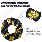 12 Pieces Softball Scrunchies Silk Satin Sport Scrunchies Softball Hair Elastic Ponytail Holder Softball Hair Bands Silk Satin Hair Ties for Women, Girls, Softball Player