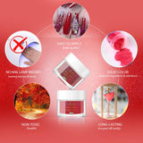 Saviland Acrylic Powder Set - Acrylic Nail Powder 3 Color Glitter Red Professional Polymer Powder System for Nail Extension and Decoration 3D Manicure at Home Salon