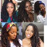14 inch New Faux Locs Crochet Hair Soft Locs 1b Goddess Locs Crochet Braids for Black Women 100% Premium Fiber Synthetic Locs Extensions African Roots 6pc/Lot(14inch, 1b)