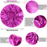 6 Pieces Large Satin Silk Bonnet Satin Sleeping Cap 2.36 Inch Elastic Wide Band Hat Adjustable Night Sleeping Hair Bonnet for Women Girls, 16.5 Inch in Diameter